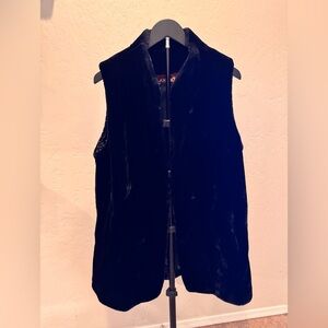 Vintage Jordache Black Faux Fur Vest - Sleeveless Plush Layering